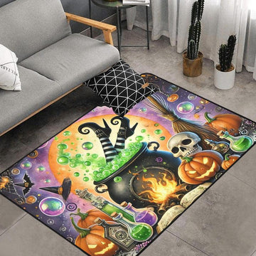 Witches Cauldron Area Rug Witchy Carpet for Halloween-MoonChildWorld