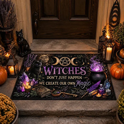 Triple Moon Black Cat Witchy Doormat – Wicca Pagan Welcome Mat for Witchy Home Decor_mockup_1.webp
