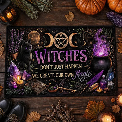 Triple Moon Black Cat Witchy Doormat – Wicca Pagan Welcome Mat for Witchy Home Decor_mockup_3.webp