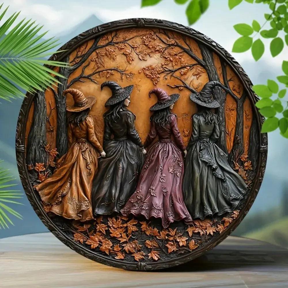 Witches Metal Sign Spooky Wall Decor for Witchy Halloween-MoonChildWorld