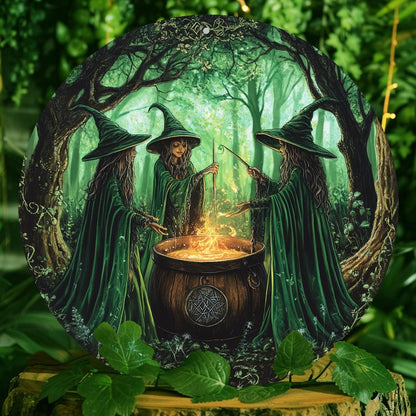 Witches Metal Sign Spooky Wall Decor for Witchy Halloween-MoonChildWorld