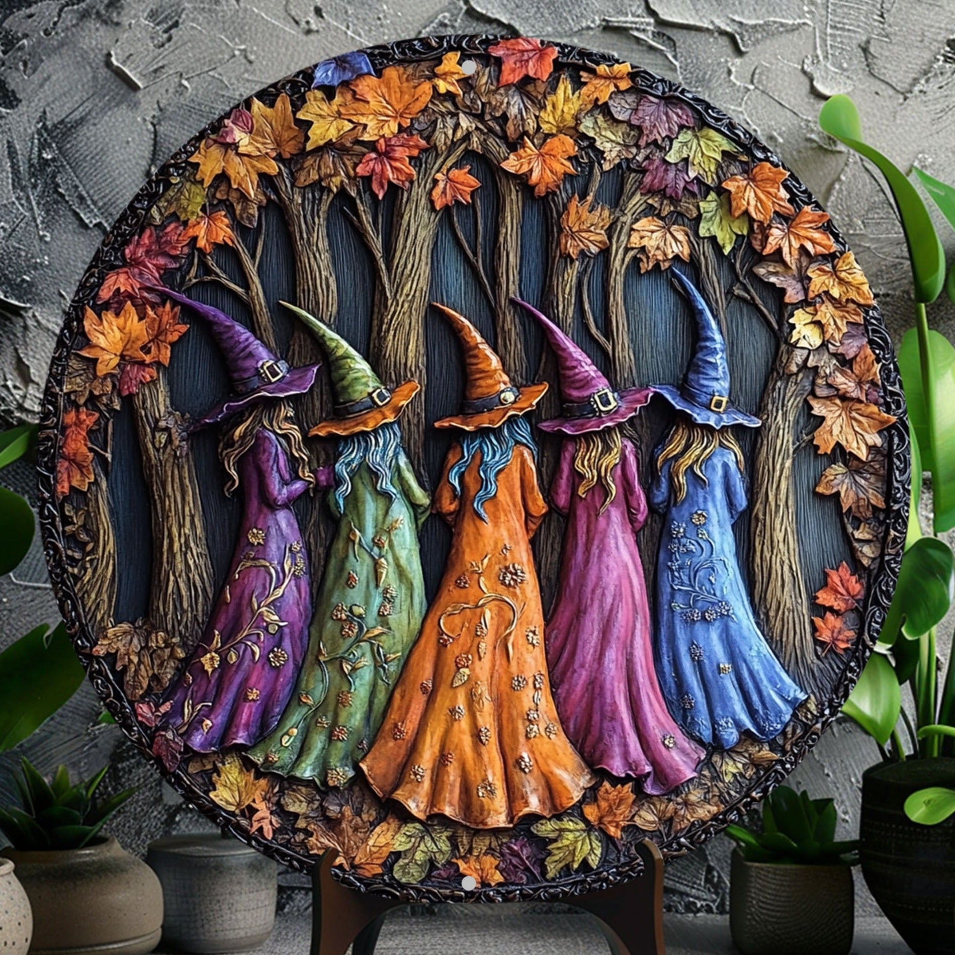 Witches Metal Sign Spooky Wall Decor for Witchy Halloween-MoonChildWorld