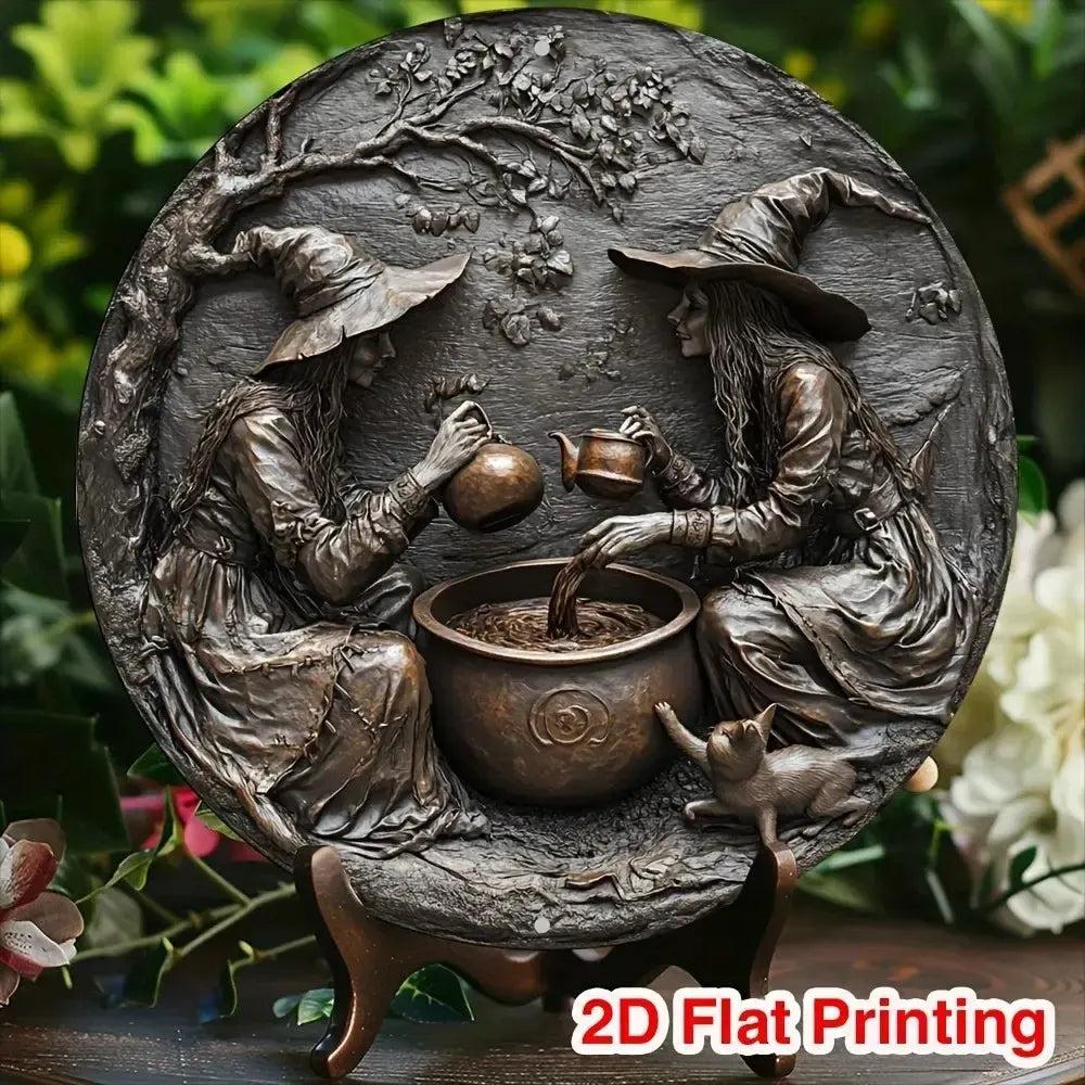 Witches Metal Sign Spooky Wall Decor for Witchy Halloween-MoonChildWorld