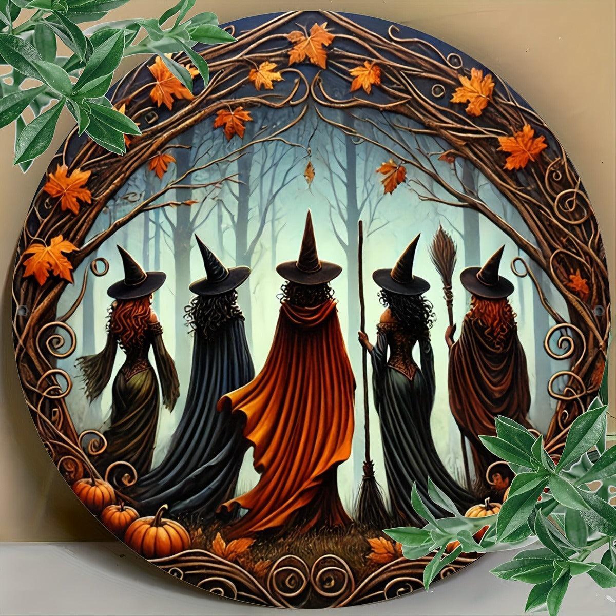 Witches Metal Sign Spooky Wall Decor for Witchy Halloween-MoonChildWorld