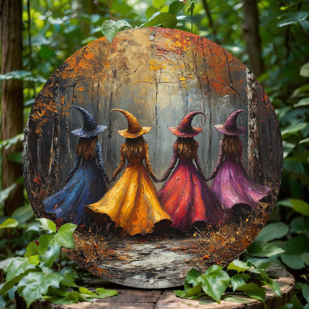 Witches Metal Sign Spooky Wall Decor for Witchy Halloween-MoonChildWorld