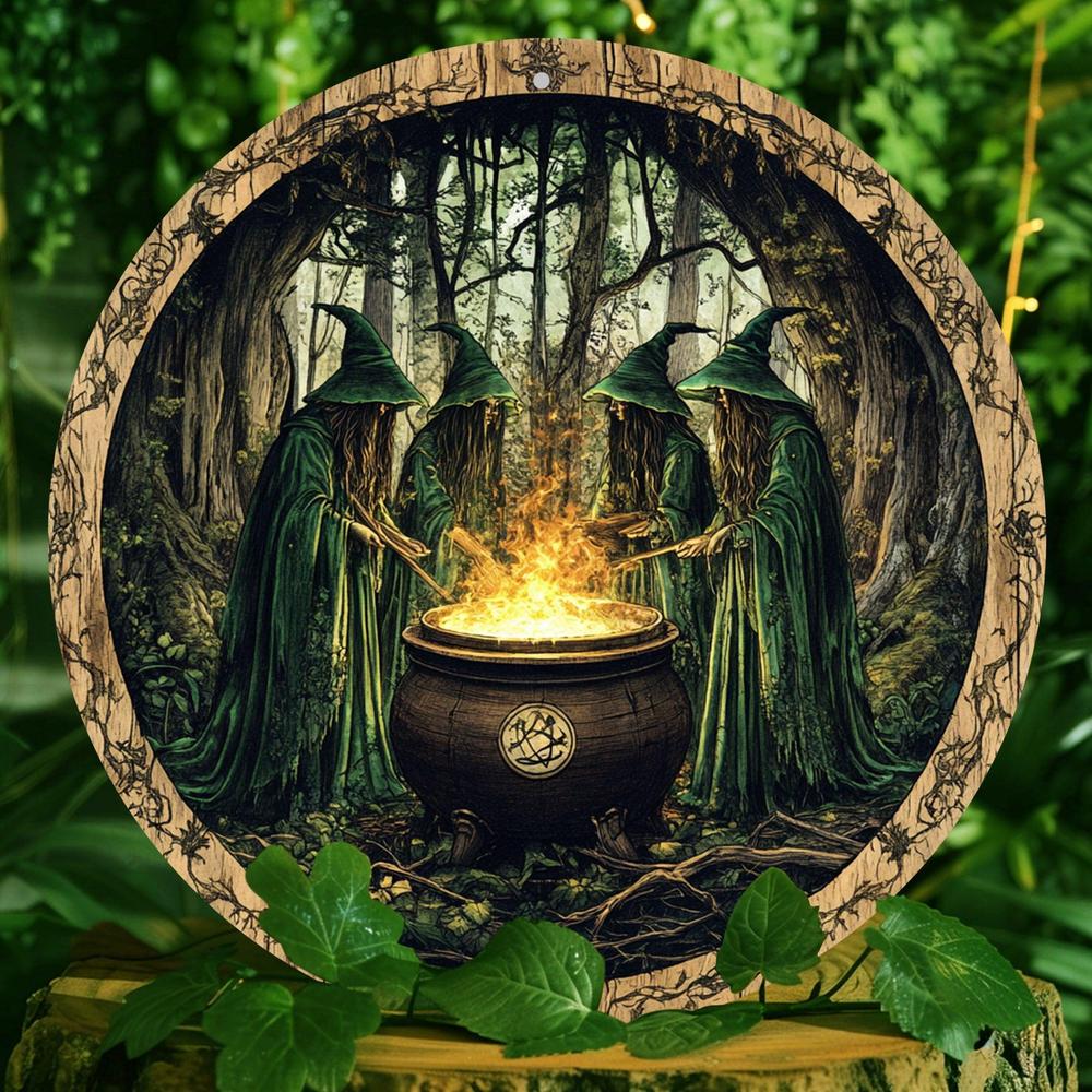 Witches Metal Sign Spooky Wall Decor for Witchy Halloween-MoonChildWorld