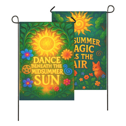 Witches Sabbat Garden Flag and House Flag for Pagan Litha Summer Solstice Decor-MoonChildWorld