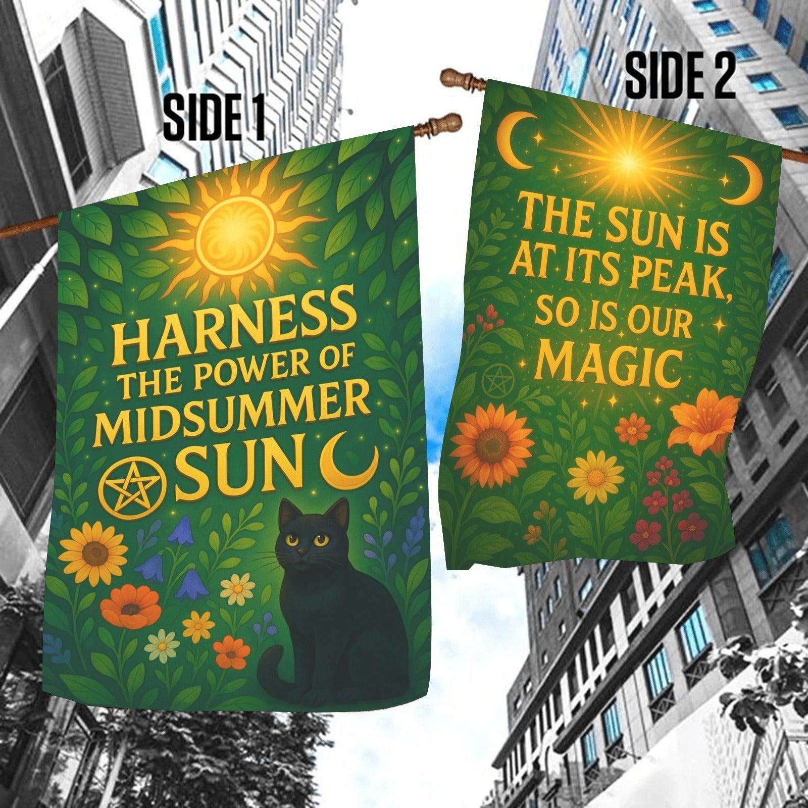 Witches Sabbat Garden Flag and House Flag for Pagan Litha Summer Solstice Decor-MoonChildWorld