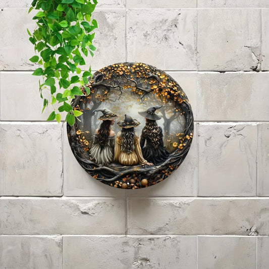 Witches in Enchanted Forest Metal Sign-MoonChildWorld