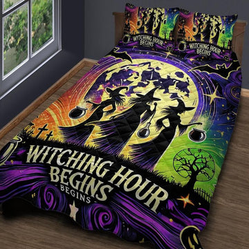 Witching Hour Halloween Quilt Bedding Set-MoonChildWorld