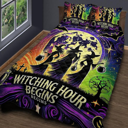 Witching Hour Halloween Quilt Bedding Set-MoonChildWorld