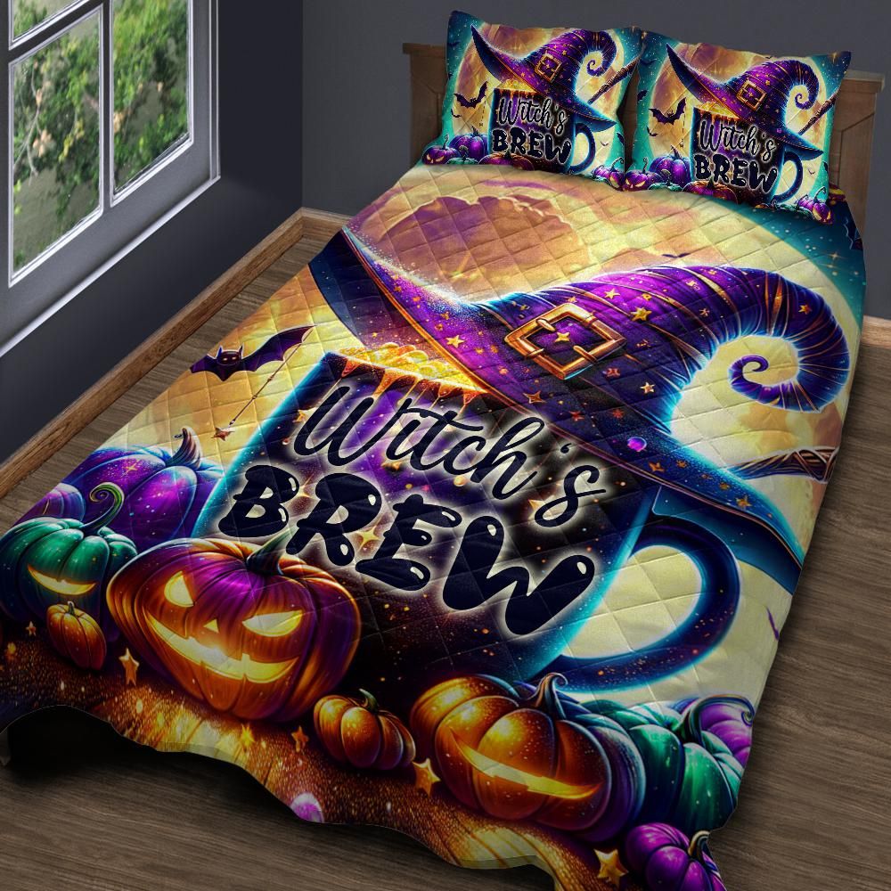 Witch's Brew Halloween Quilt Bedding Set-MoonChildWorld