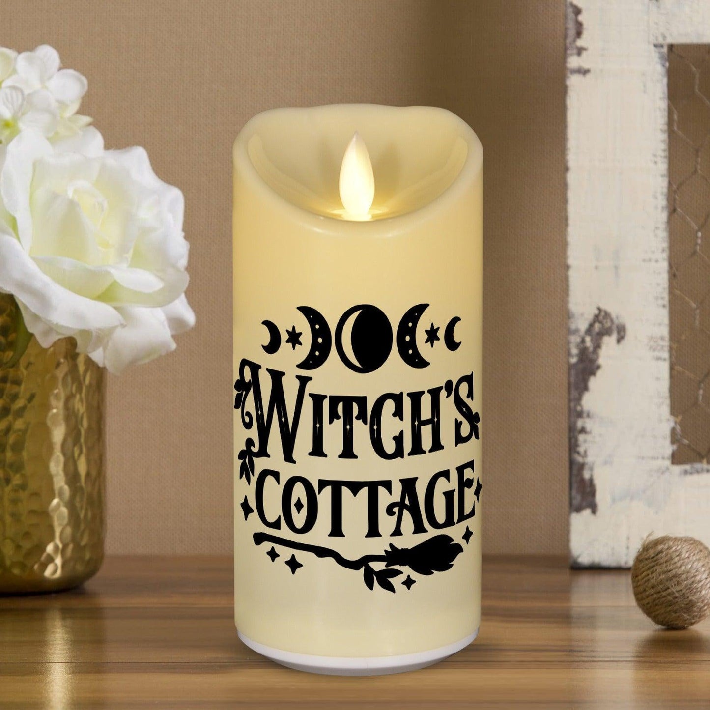 Witch's Cottage Moon Phases Flameless LED Candle-MoonChildWorld
