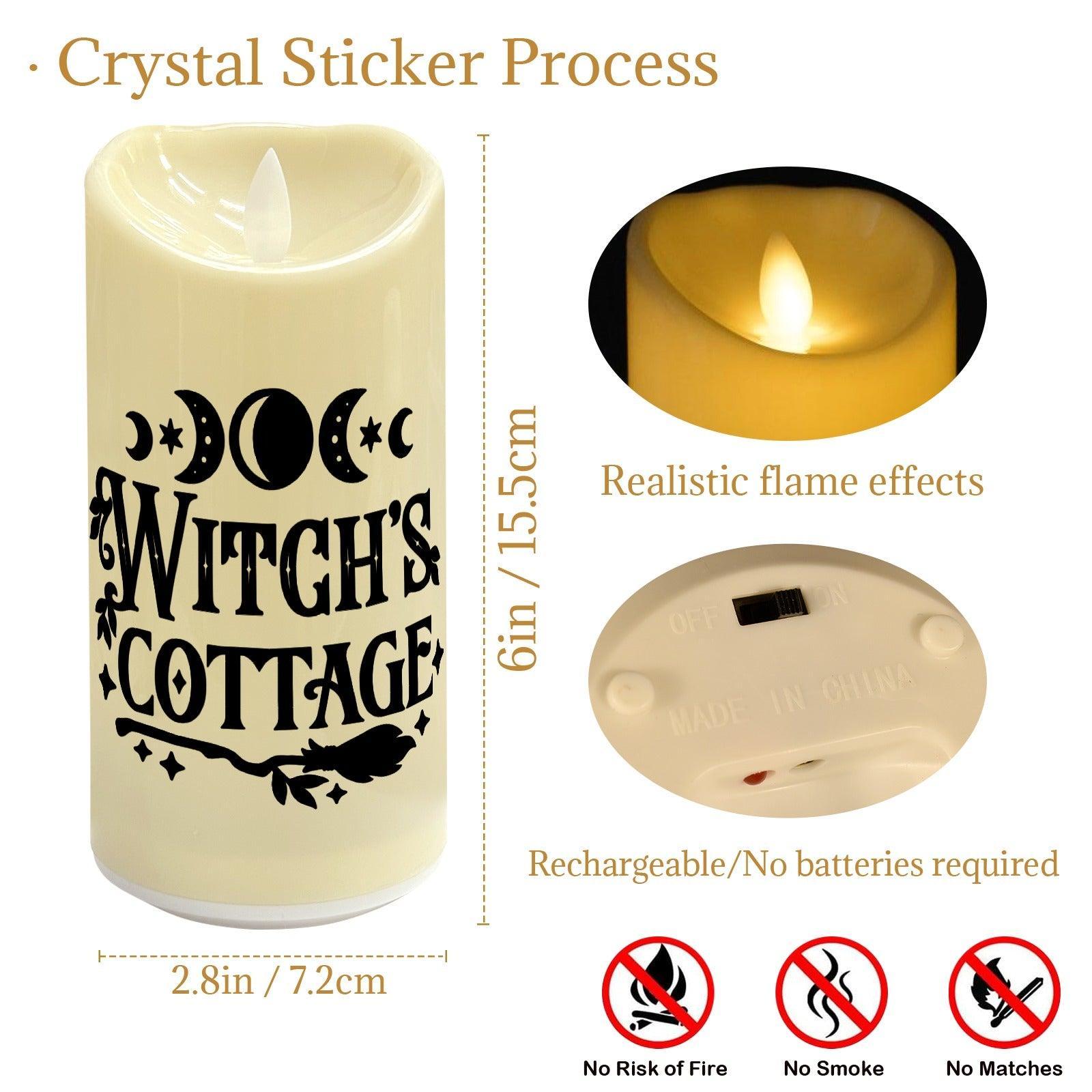 Witch's Cottage Moon Phases Flameless LED Candle-MoonChildWorld