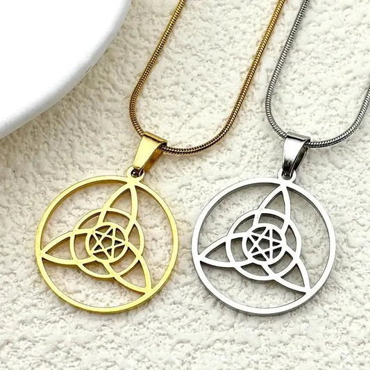 Witch's Irish Knot Necklace Triquetra Pentagram Necklace Witchcraft Jewelry-MoonChildWorld