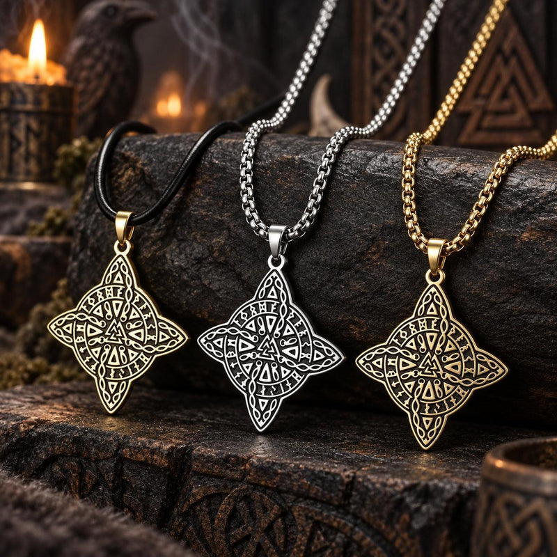 Witch's Knot & Nordic Valknut Amulet Necklace