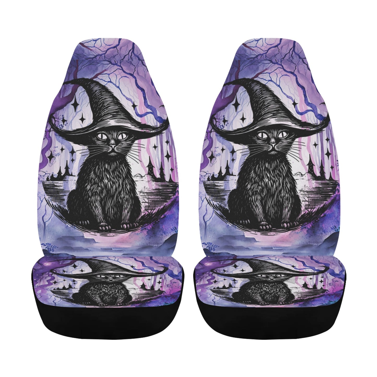 Witchy Black Cat Gothic Car Seat Cover-MoonChildWorld