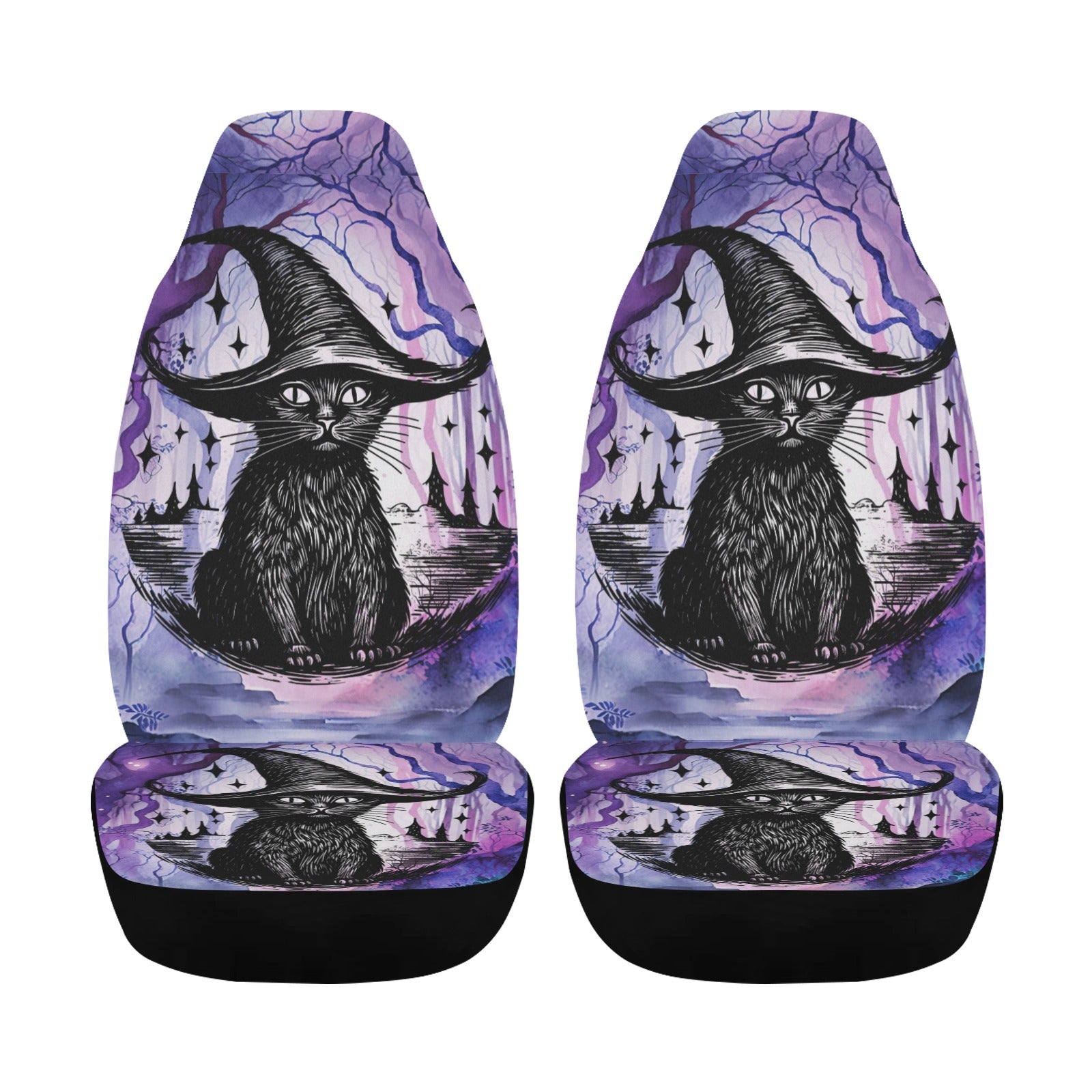 Witchy Black Cat Gothic Car Seat Cover-MoonChildWorld