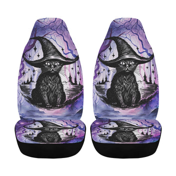 Witchy Black Cat Gothic Car Seat Cover-MoonChildWorld