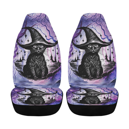 Witchy Black Cat Gothic Car Seat Cover-MoonChildWorld