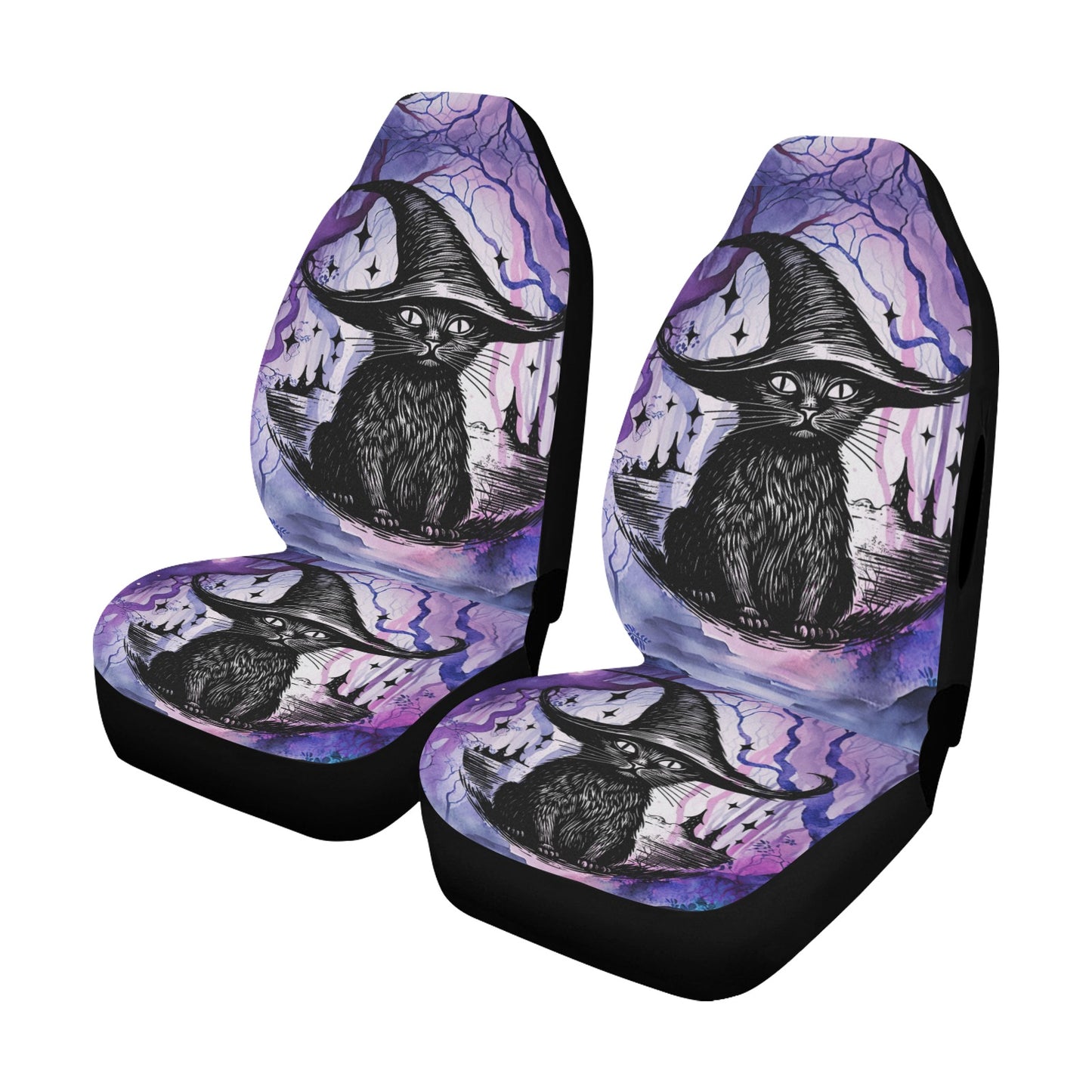 Witchy Black Cat Gothic Car Seat Cover-MoonChildWorld