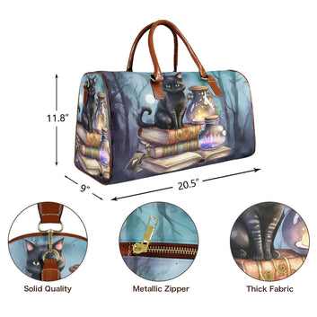 Witchy Black Cat Halloween Travel Bag-MoonChildWorld