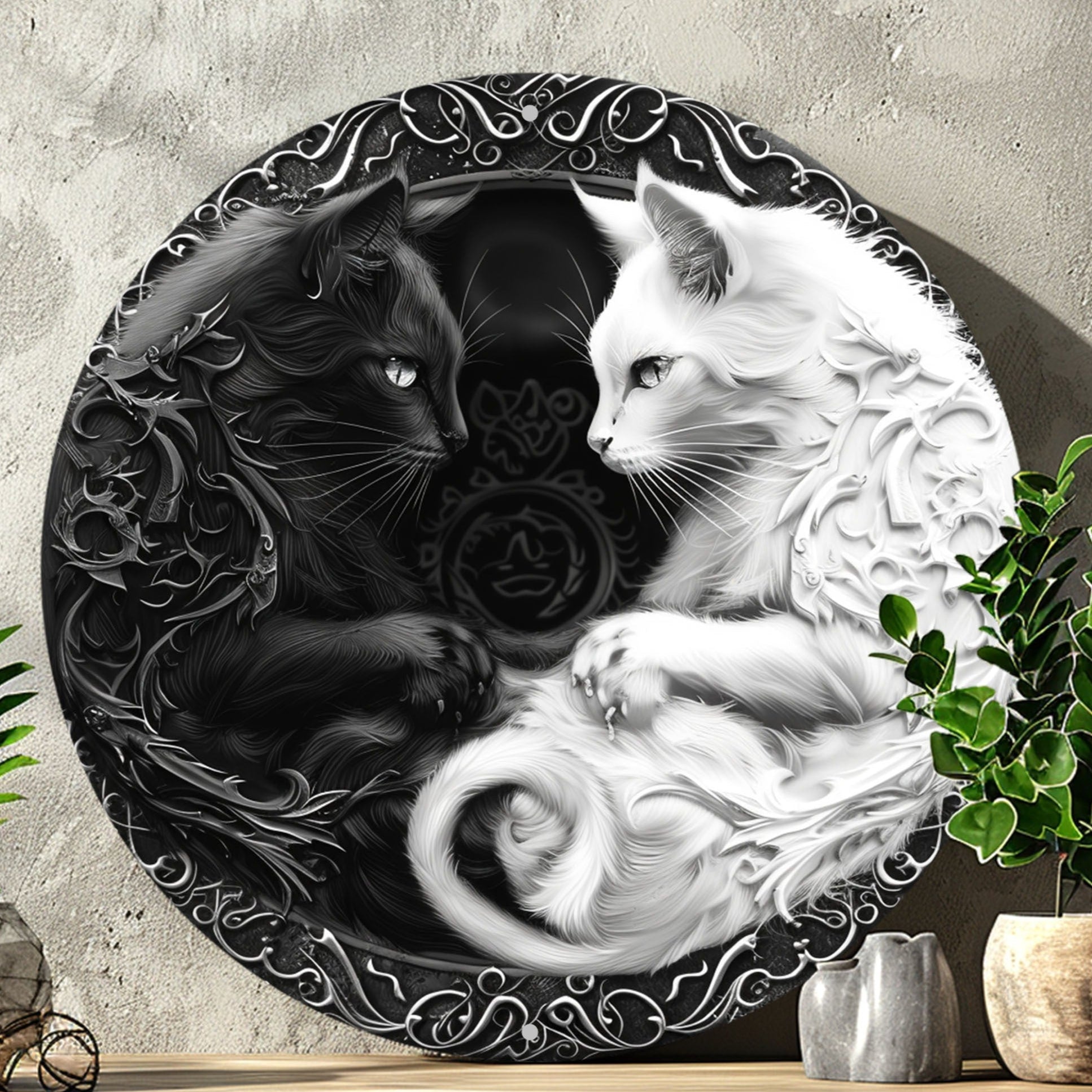 Witchy Black Cat Metal Sign Wall Art - Wiccan Halloween & Christmas Decor-MoonChildWorld