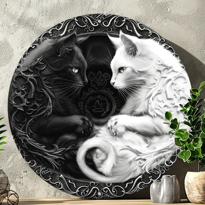 Witchy Black Cat Metal Sign Wall Art - Wiccan Halloween & Christmas Decor-MoonChildWorld