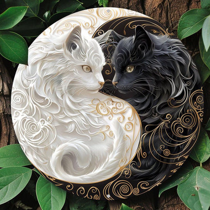 Witchy Black Cat Metal Sign Wall Art - Wiccan Halloween & Christmas Decor-MoonChildWorld