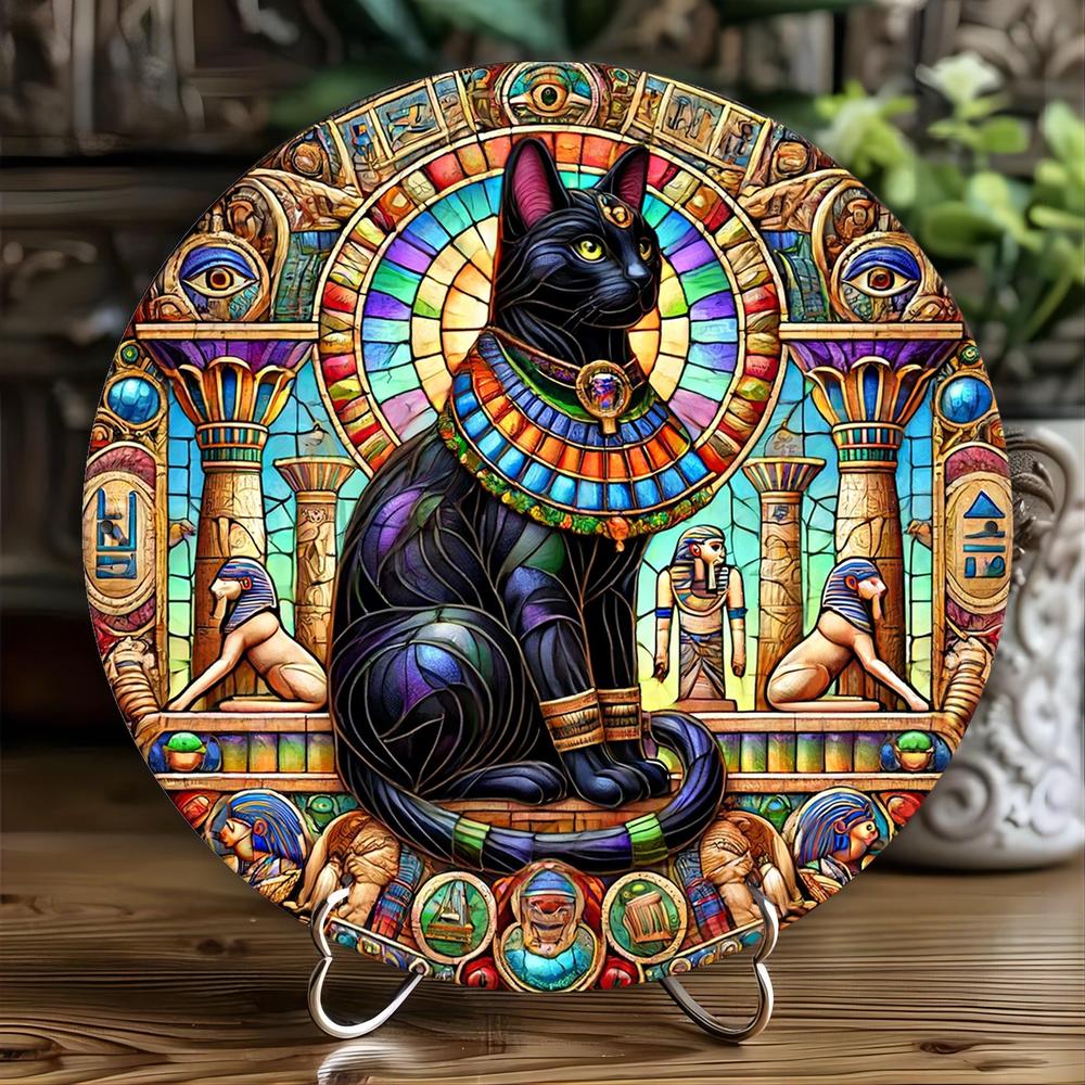 Witchy Black Cat Metal Sign Wall Art - Wiccan Halloween & Christmas Decor-MoonChildWorld