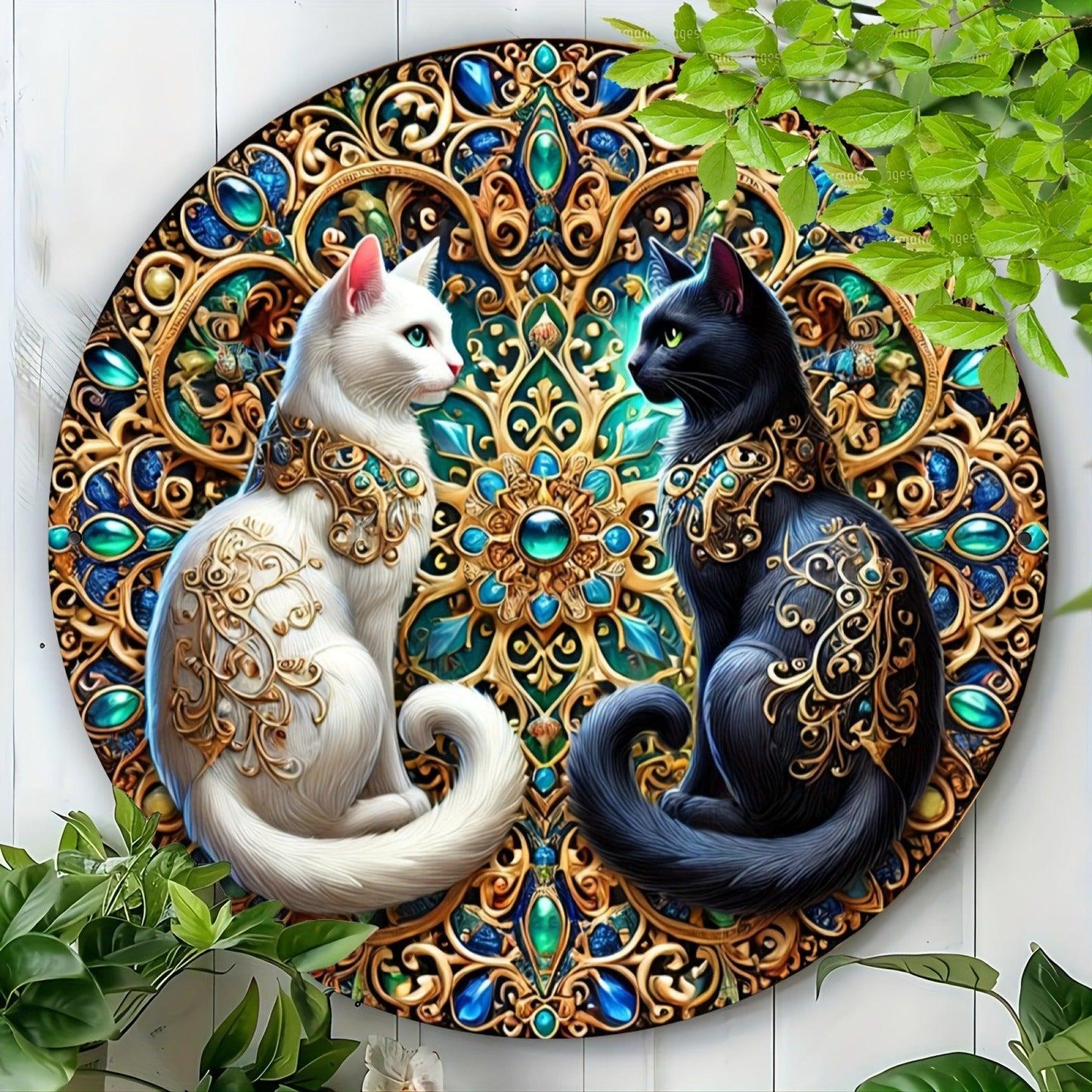 Witchy Black Cat Metal Sign Wall Art - Wiccan Halloween & Christmas Decor-MoonChildWorld