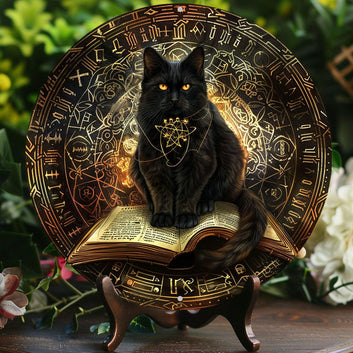 Witchy Black Cat Metal Sign Witchcraft Wall Sign Wicca Home Decor-MoonChildWorld