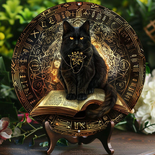 Witchy Black Cat Metal Sign Witchcraft Wall Sign Wicca Home Decor-MoonChildWorld