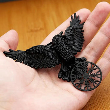 Witchy Black Crow Hair Clip Viking Raven Gothic Hair Accessories-MoonChildWorld