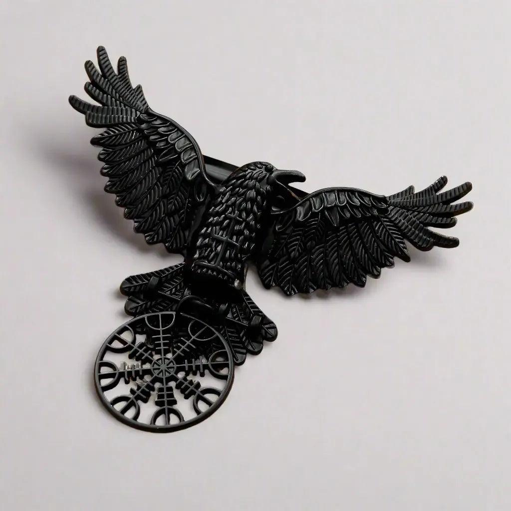Witchy Black Crow Hair Clip Viking Raven Gothic Hair Accessories-MoonChildWorld