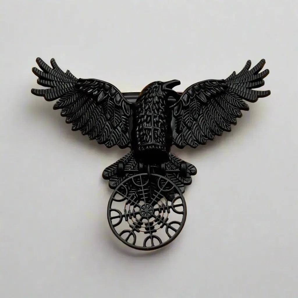 Witchy Black Crow Hair Clip Viking Raven Gothic Hair Accessories-MoonChildWorld