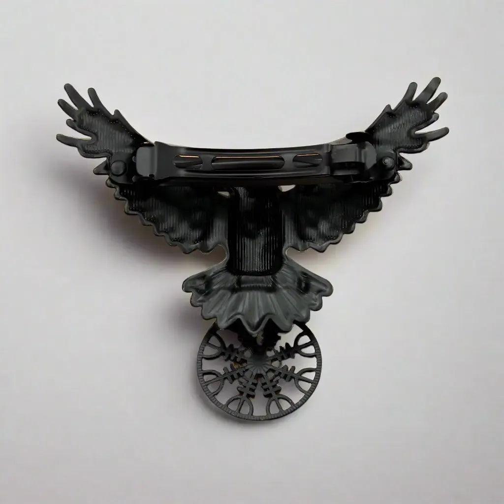 Witchy Black Crow Hair Clip Viking Raven Gothic Hair Accessories-MoonChildWorld