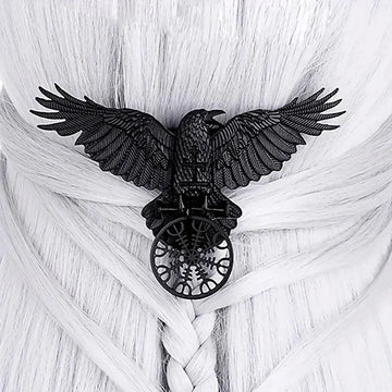 Witchy Black Crow Hair Clip Viking Raven Gothic Hair Accessories-MoonChildWorld