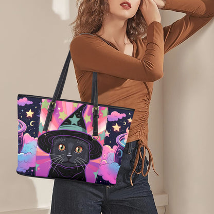 Witchy Black cat Tote Bag-MoonChildWorld