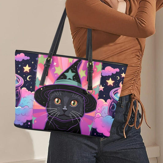 Witchy Black cat Tote Bag-MoonChildWorld