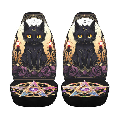 Witchy Cat Pentacle Witchcraft Car Seat Covers-MoonChildWorld
