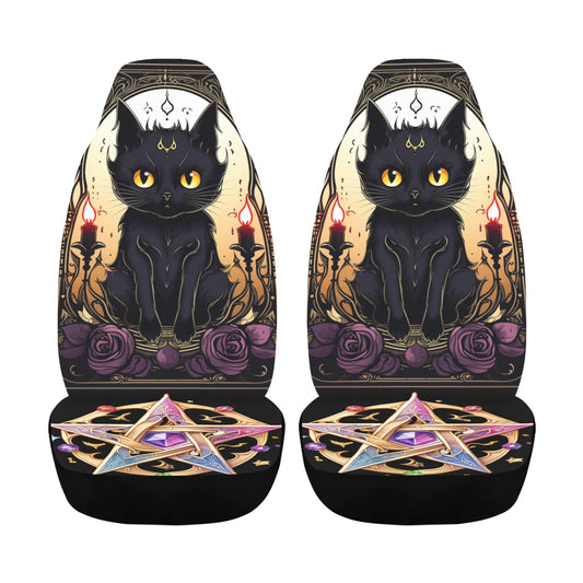 Witchy Cat Pentacle Witchcraft Car Seat Covers-MoonChildWorld