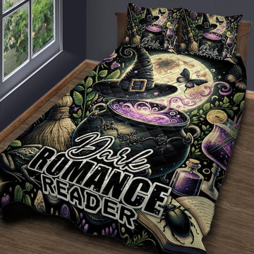 Witchy Cauldron Gothic Quilt Bedding Set for Halloween-MoonChildWorld