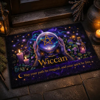 Witchy Crystal Ball Doormat – Spiritual Wicca Welcome Mat for Mystical Home Decor_mockup_2.webp
