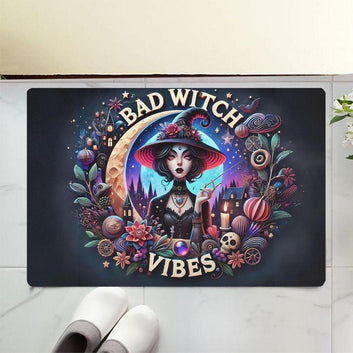 Witchy Doormat Bad Witch Vibes Doormat for Gothic Halloween-MoonChildWorld