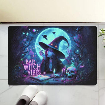 Witchy Doormat Bad Witch Vibes Doormat for Gothic Halloween-MoonChildWorld