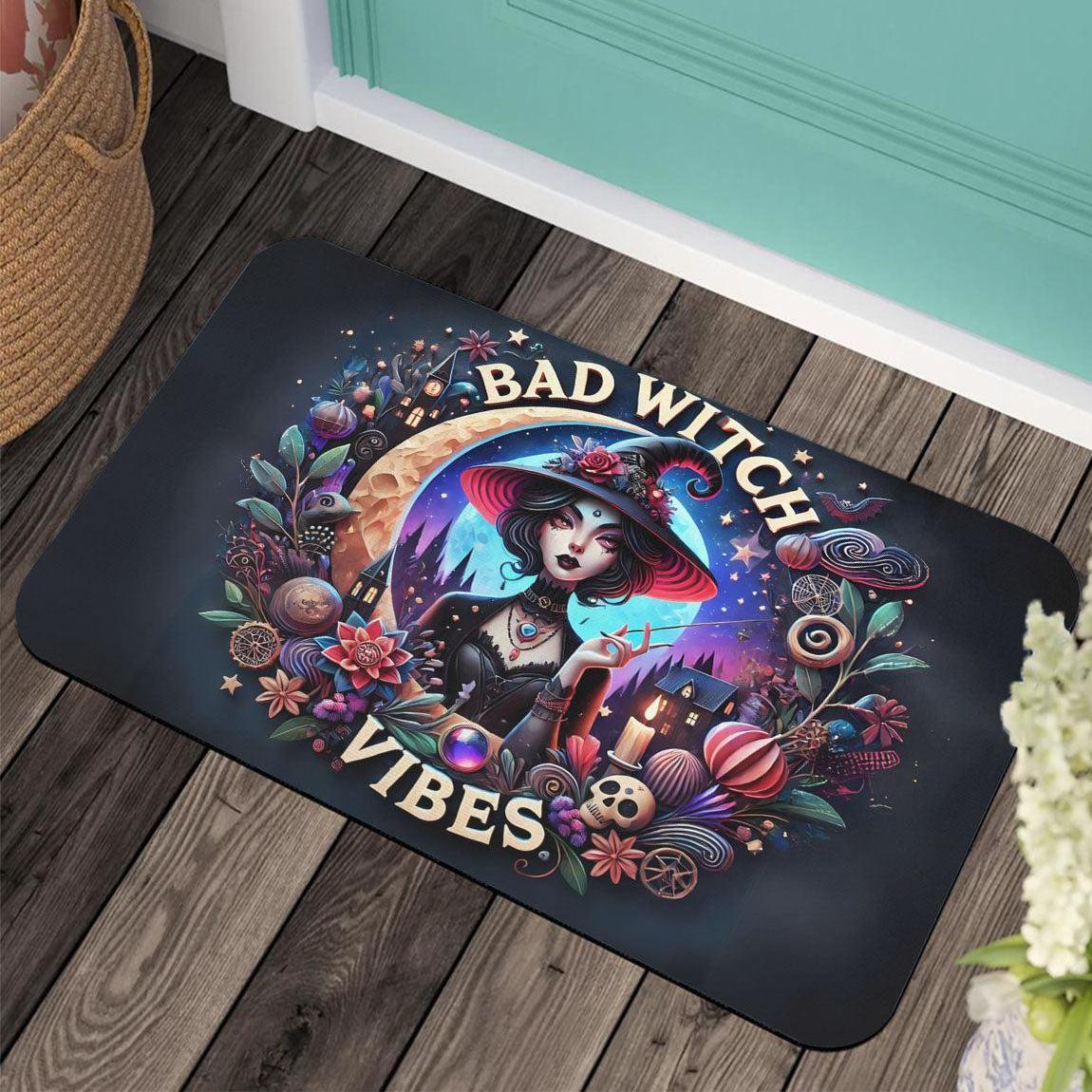 Witchy Doormat Bad Witch Vibes Doormat for Gothic Halloween-MoonChildWorld