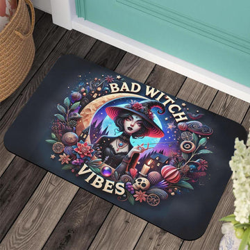 Witchy Doormat Bad Witch Vibes Doormat for Gothic Halloween-MoonChildWorld