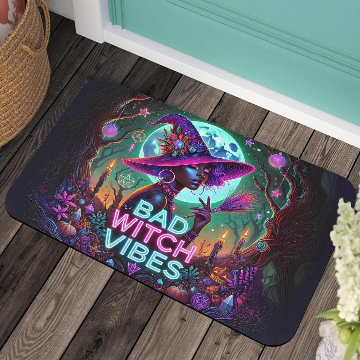 Witchy Doormat Bad Witch Vibes Doormat for Gothic Halloween-MoonChildWorld
