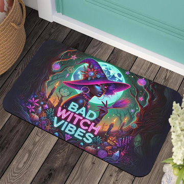 Witchy Doormat Bad Witch Vibes Doormat for Gothic Halloween-MoonChildWorld